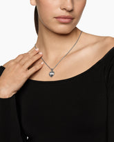 Puffy Heart Amulet in Sterling Silver with Diamonds, 17mm